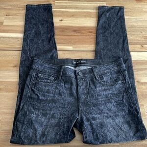 David Bitton Skull Print Mid Rise Jeans